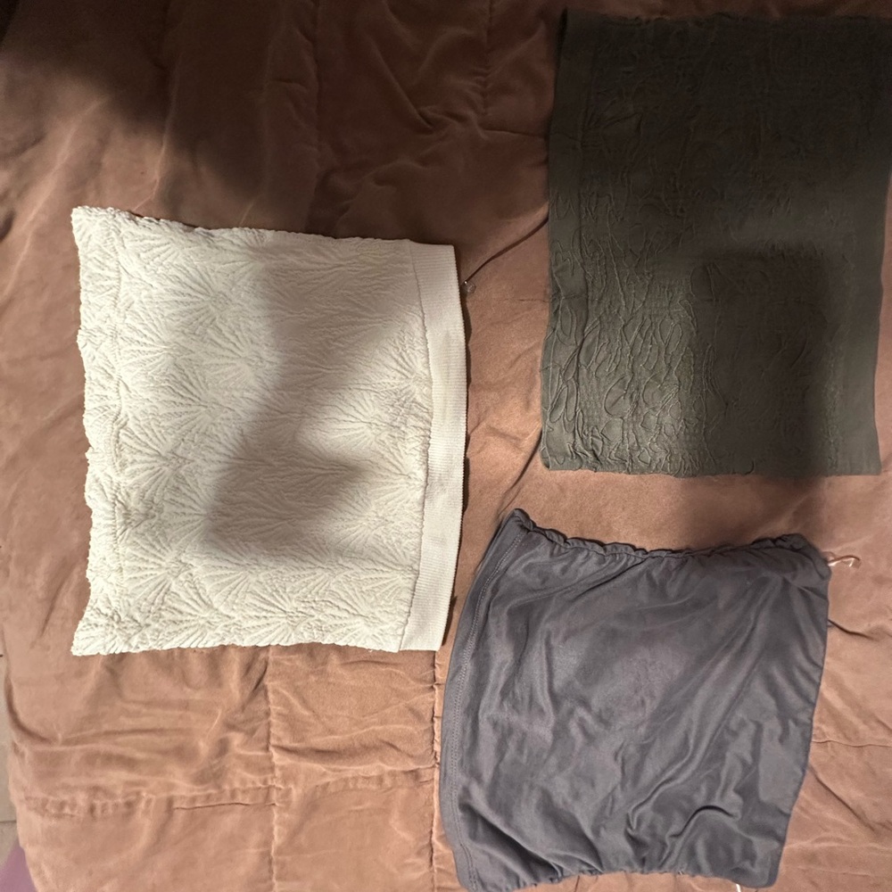 Women's tube tops - Cream, Gray, and Green